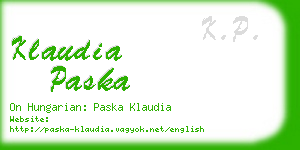 klaudia paska business card